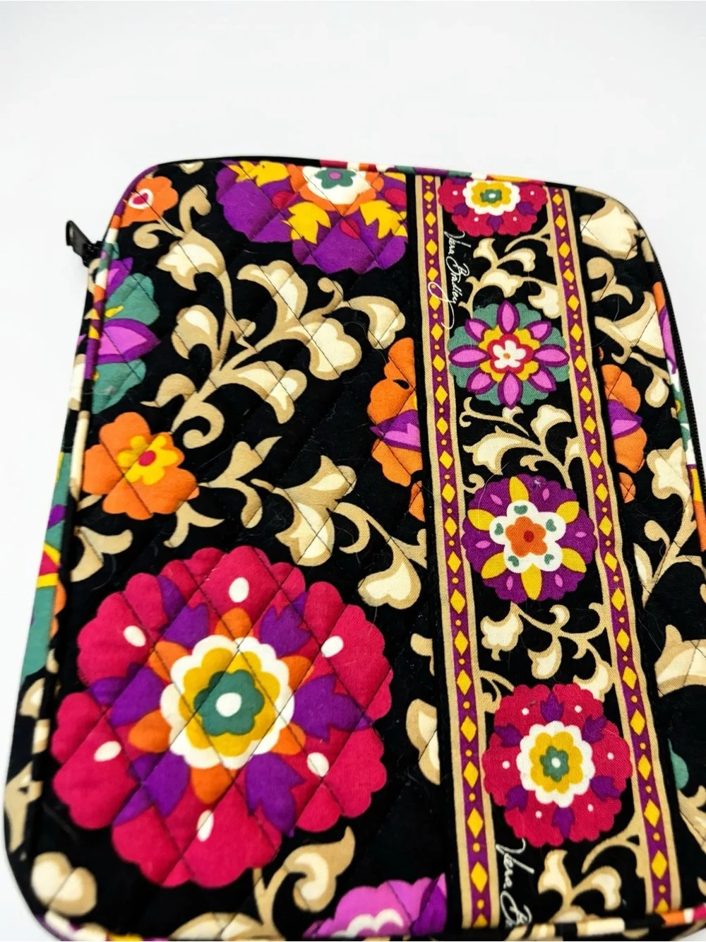 Vera Bradley Retired Suzani Floral Laptop Sleeve Tablet Case Cover Zipper 10”